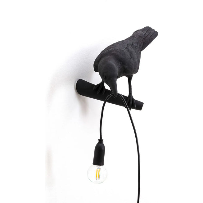 Photo of Bird Lamp Looking Left Black - Vägglampor - Marcantonio Raimondi Malerba - Svart