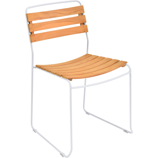 Photo of Surprising Teak Chair - Cotton White - Matstolar Utomhus - Harald Guggenbichler - Vit - Metall/trä