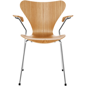 Photo of 3207 Sjuan, Coloured Ash veneer, Nine Grey - Dining chairs - Arne Jacobsen - Grey - Metal/wood