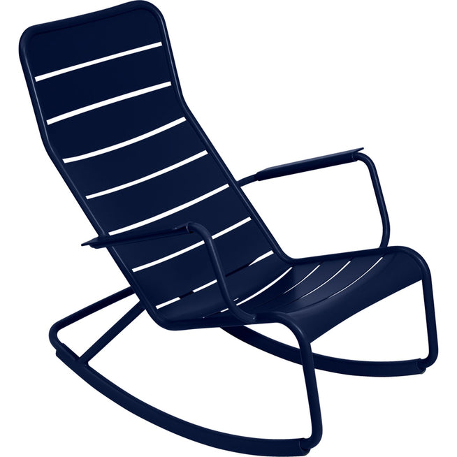 Photo of Luxembourg Rocking Chair Deep Blue 92 - Outdoor armchairs - Frédéric Sofia - Metal