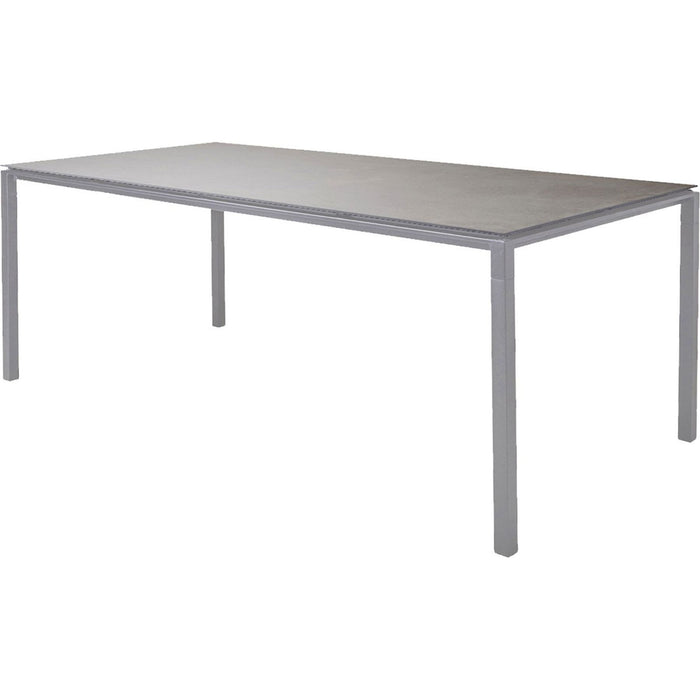 Pure 200x100 Cm Light Grey/concrete Grey - Outdoor dining table - Foersom & Hiort-lorenzen Mdd - Grey - Natural material/metal