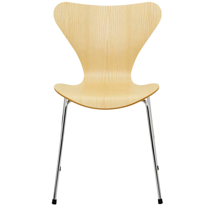 Photo of 3107 Sjuan, Ash veneer - Dining chairs - Arne Jacobsen - Wood-coloured - Metal/wood