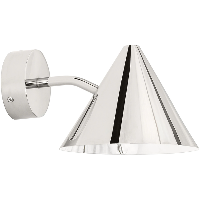 Photo of Funnel Wall Lamp Mini Nickel Plated Brass - Wall Lamps - Silver