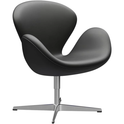 3320 Swan Lounge Chair | Leather | Satin Brushed Stainless Steel Stand