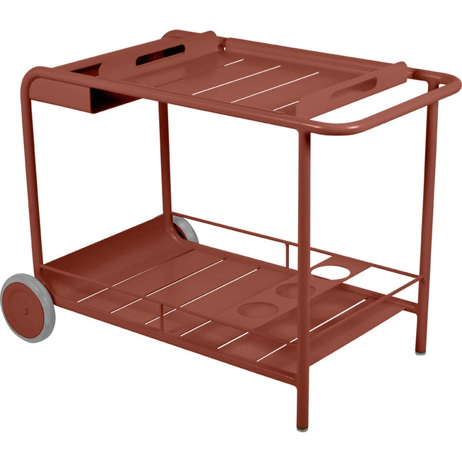 Photo of Luxembourg Side Bar/trolley Bar, Red Ochre - Small Tables & Outdoor Side Tables - Frédéric Sofia - Red - Metal