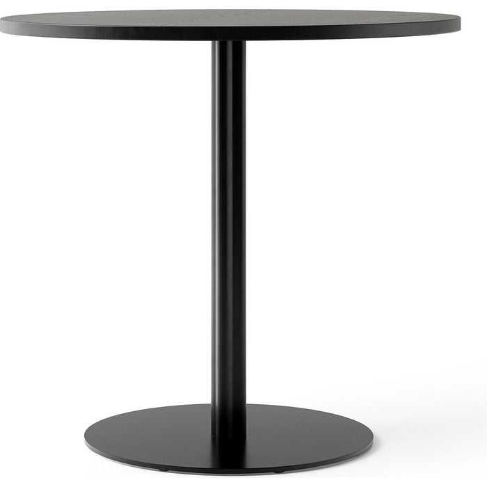 Photo of Harbour Column Dining Table Ø80 Black Painted Oak Veneer With Black Base - Matbord - Norm Architects - Svart - Mdf/metall/trä