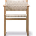 Thumbnail photo of Bm62 Rattan armchair, lacquered oak stand