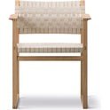 Bm62 Rattan armchair, lacquered oak stand