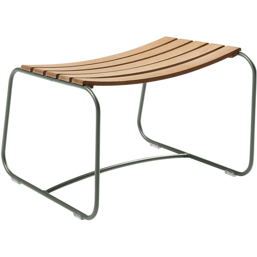 Photo of Surprising Teak Footrest Rosemary - Outdoor Stools & Poufs - Harald Guggenbichler - Green - Metal/Wood