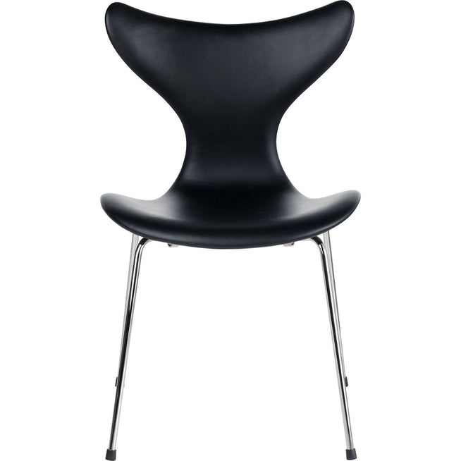 Photo of 3108 Lily, Leather, Essential Black - Dining chairs - Arne Jacobsen - Black - Leather/metal/wood