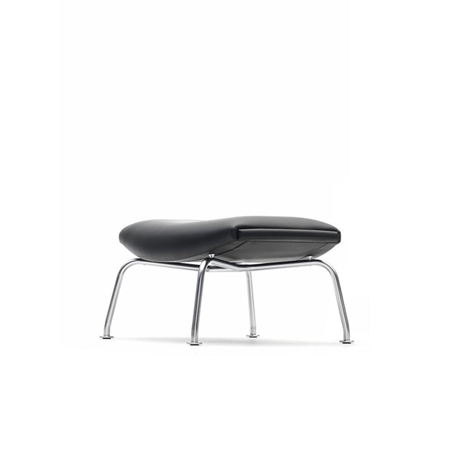 Photo of EJ 100-F Wegner Stool for Ox-chair - Black Cava Leather