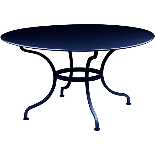 Photo of Romane Table Ø 137 cm, Deep Blue - Outdoor Dining Table - Blue - Metal