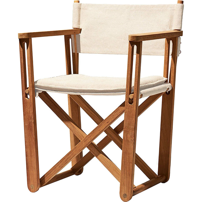 Photo of Kryss Lounge Chair, Teak, Beige Papyrus Fabric - Lounge Chairs - Björn Hultén - Wood/Textile Material