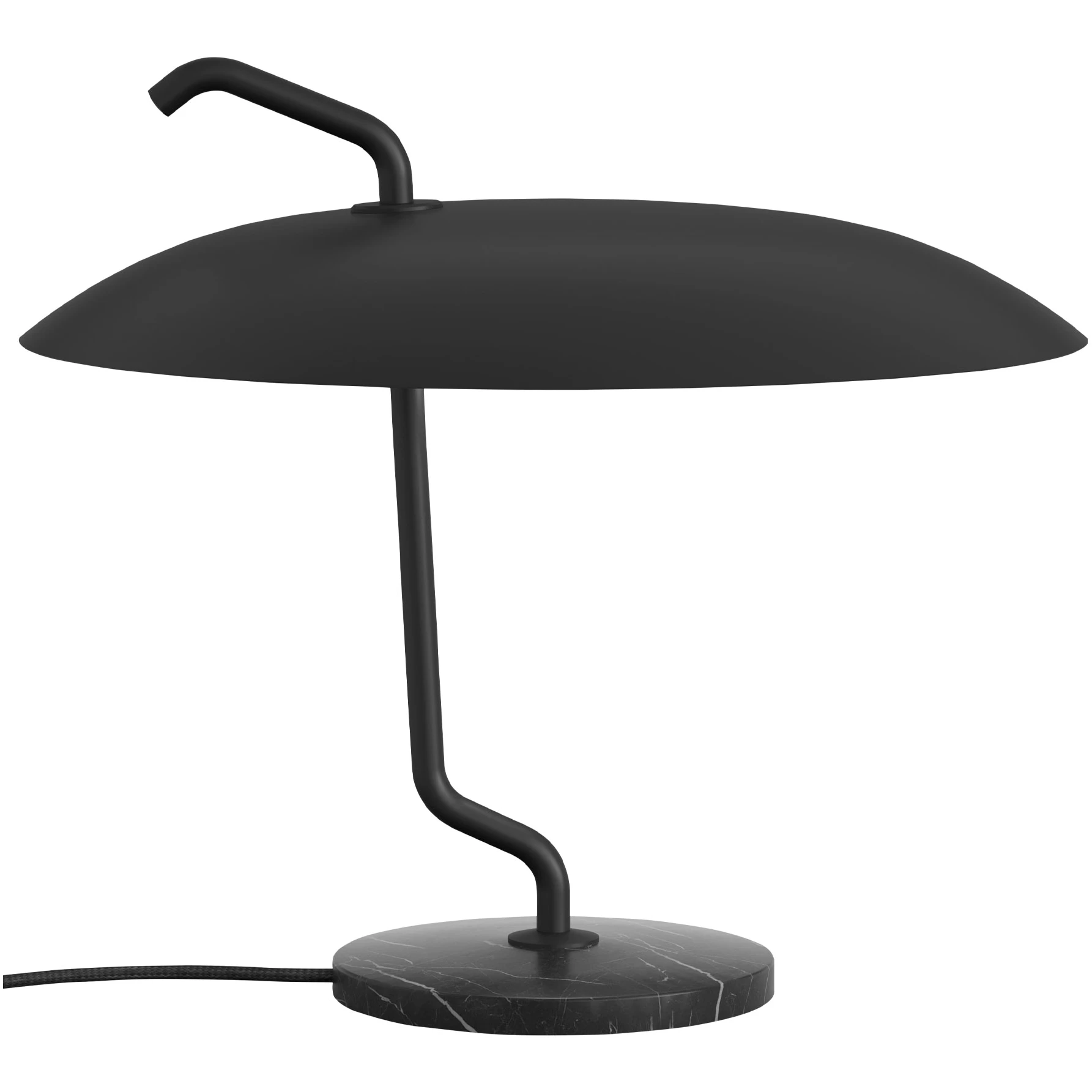 Model 537 Black Structure, Black Reflector, Black Marble Base - Bordslampor - Gino Sarfatti - Svart