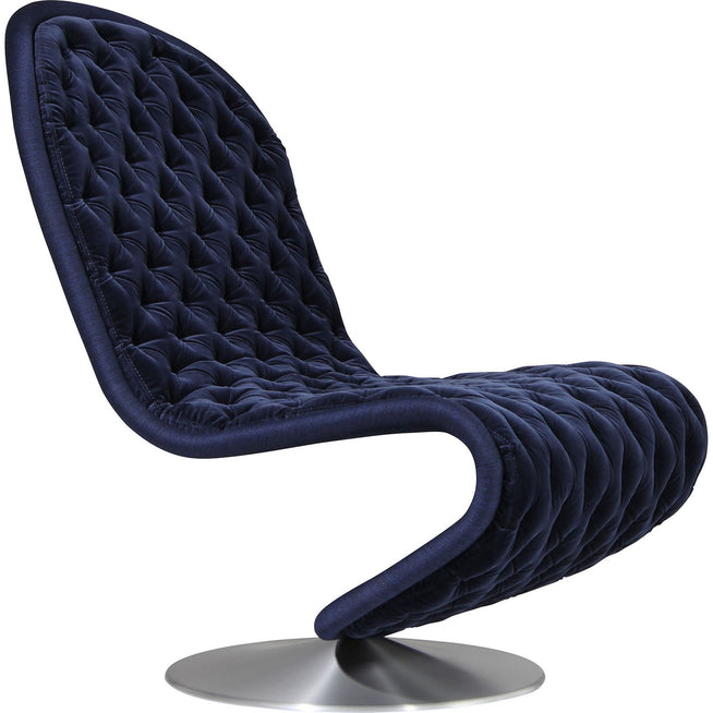 Photo of System 1-2-3 Lounge Chair Deluxe Harald, Col. 182, Round Base, Brushed Aluminium - Snurrfåtöljer - Verner Panton - Grå - Metall/textilmaterial/skum