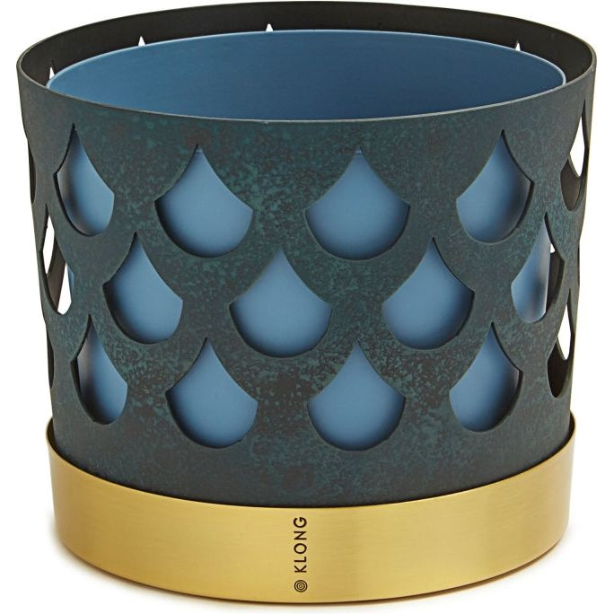 Trio Flower Pot - Medium, Drop, Grey-Blue - Pots & Vases - Ania Pauser - Gold, Blue