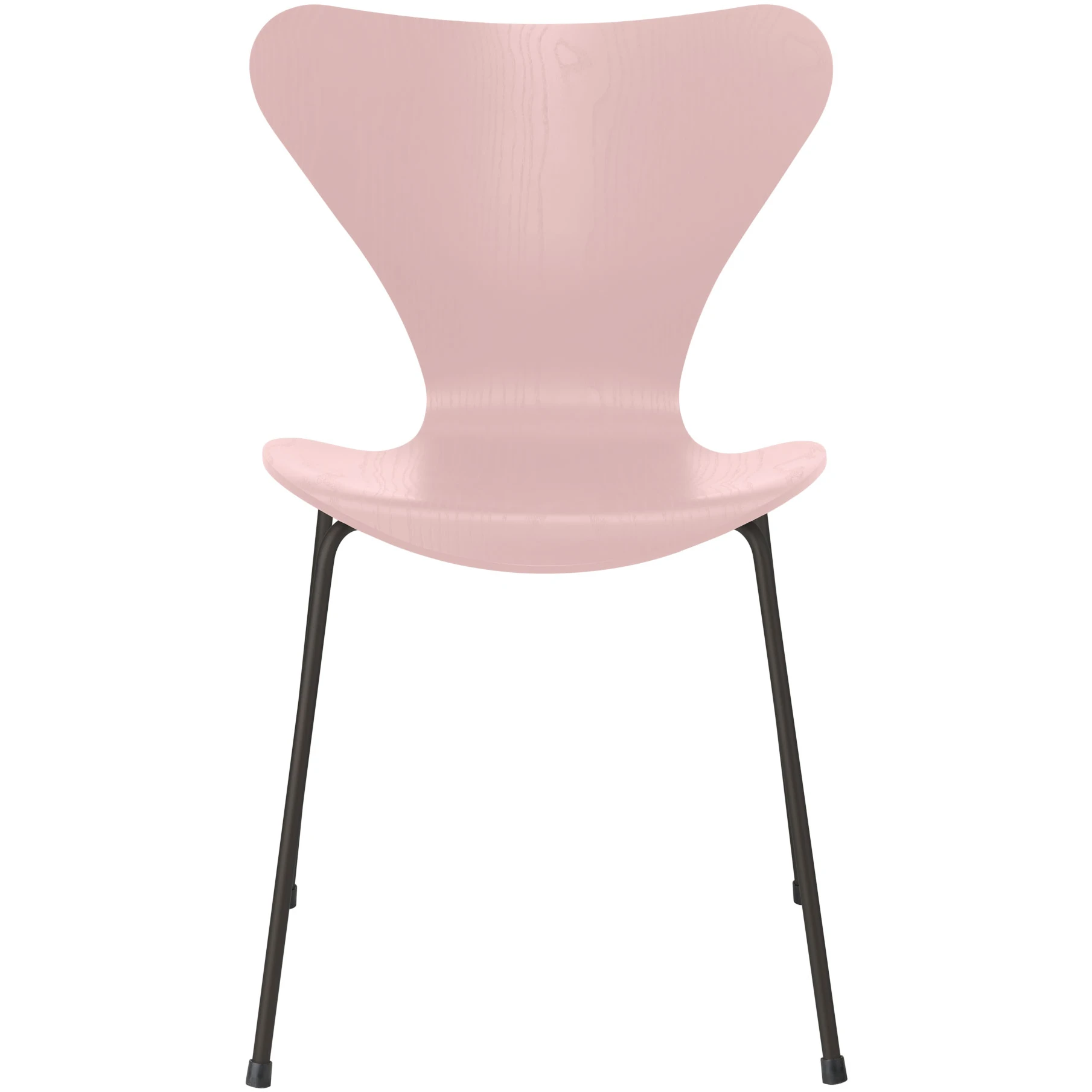 3107 Seven, Coloured Ash, Venetian Red, Underframe Warm Graphite - Dining chairs - Arne Jacobsen - Red - Metal/wood