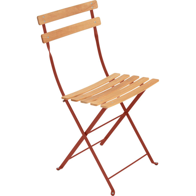 Photo of Bistro Natural Chair, Red Ochre - Garden Chairs - Red - Metal/Wood