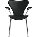 Thumbnail photo of 3207 Sjuan - Fully upholstered, Leather, Grace Black - Dining chairs - Arne Jacobsen - Black - Metal/wood