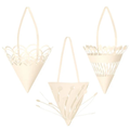 Thumbnail photo of Christmas Paper Cones - Set Of 3 - Juletræspynt - White - W10 X H15 X D10 Cm
