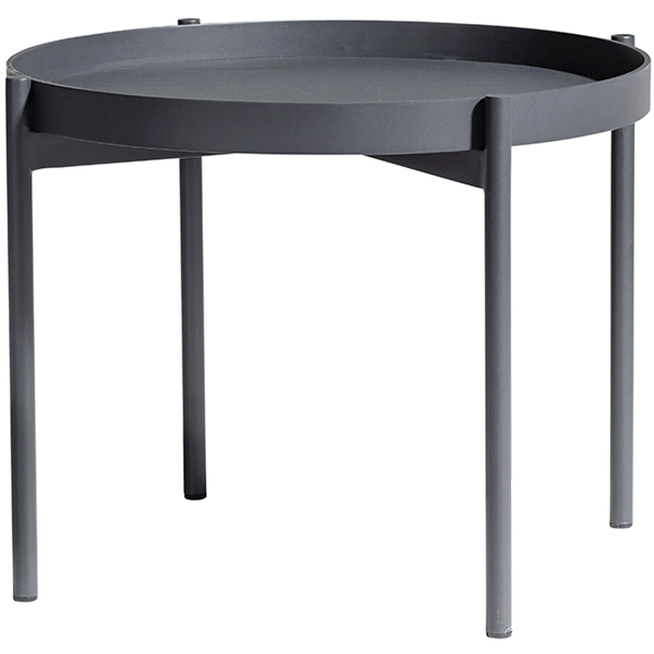 Photo of Saltö Lounge Table Small, Charcoal Grey Aluminium Frame - Outdoor Coffee Table - Matilda Lindblom - Black - Metal