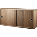Thumbnail photo of String Cabinets/sliding doors 78x20, Walnut - Shelving - Nils Strinning - Wood - Mdf/metal/wood
