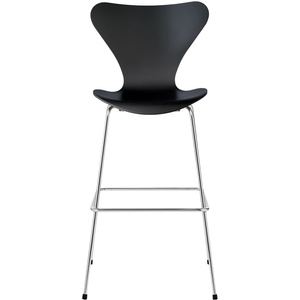3197 Sjuan, Lacquered Beech veneer, Ninegrey - Bar stools & Bar stools - Arne Jacobsen - Grey - Metal/wood