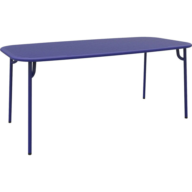 Photo of Week-end, Medium Rectangular Table, Blue - Garden Table - Studio Brichet-ziegler - Blue - Metal