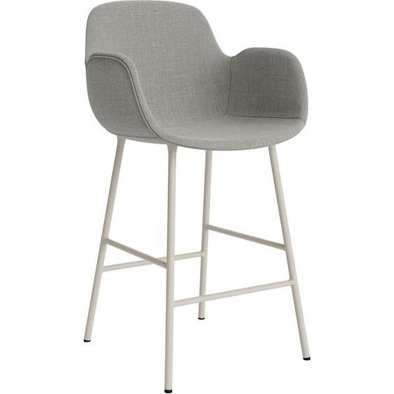 Photo of Form Bar Armchair 65 Cm Full Upholstery Light Grey Steel
