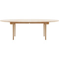 Ch339 dining table from Carl Hansen & Søn (oak, lacquer, pull-out for 2 leaves incl. 1 wooden support leg in black)