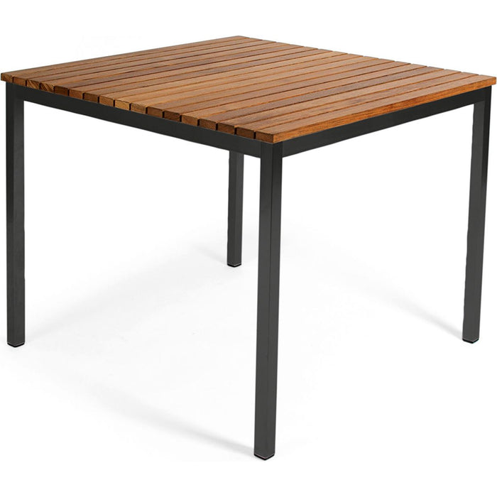 Photo of Häringe Table Small, Black Stainless Steel, Teak Slats - Outdoor dining table - Joacim Wahlström,carl Jägnefeldt - Wood coloured - Metal/wood