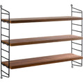 Thumbnail photo of String Pocket, Walnut/black - Wall shelves - Nils Strinning - Wood-coloured, white - Metal/wood