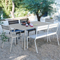 Thumbnail photo of Luxembourg Bench With Backrest Clay Grey A5 - Garden Benches - Frédéric Sofia - Green,Grey - Metal