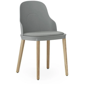 Photo of Allez Chair Upholstered Canvas Oak - Dining Chair - Grey - H: 79 x L: 45 x D: 50 x Sh: 45.5 cm