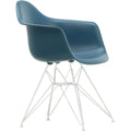Eames Plastic Armchair Dar - 83 Sea Blue - White Base - Matstolar - Charles & Ray Eames - Blå - Metall/plast