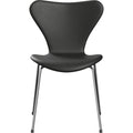 Thumbnail photo of 3107 Sjuan - Fully upholstered, Leather, Essential Black - Dining chairs - Arne Jacobsen - Black - Metal/wood