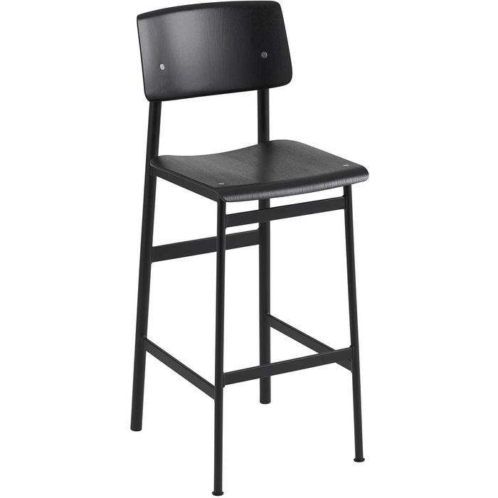 Loft Bar Stool, H:75cm, Black/black - Children's chairs - Thomas Bentzen - Black - Metal/wood