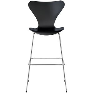 3197 Sjuan, Coloured Ash veneer, Black - Bar stools & Bar stools - Arne Jacobsen - Black - Metal/wood