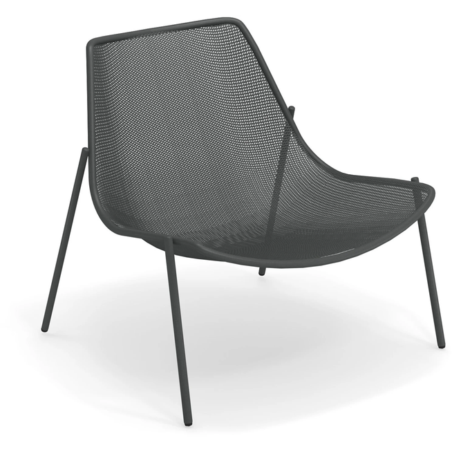 Photo of Round Lounge Chair Antique Iron - Outdoor Dining Chairs - Christophe Pillet - Grey - Metal