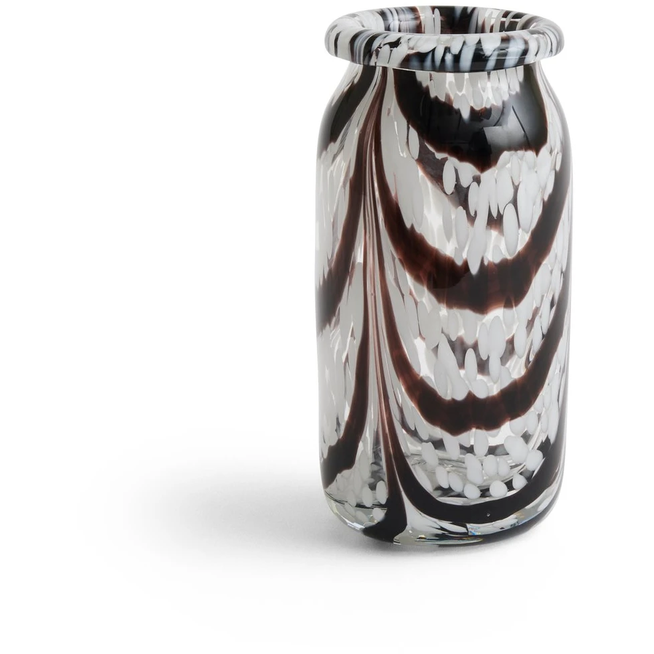 Photo of Splash Roll Neck Vase Xs 19 Cm Coffee And White
