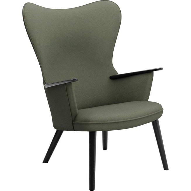 Photo of CH78 Armchair - Black Oak - Fabric Group 3 Fiord 0961 - Wood/Textile/Foam