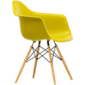 Eames Plastic Armchair Daw - 34 Mustard - Golden Maple - Matstolar - Charles & Ray Eames - Gul - Metall/trä/plast