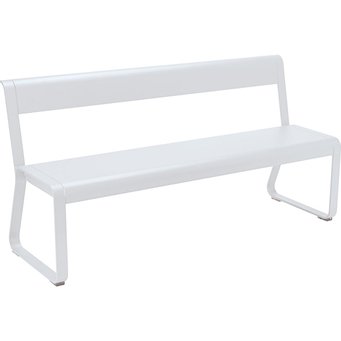 Bellevie Bench With Backrest - Cotton White - Garden Benches - Pagnon & Pelhaître - White - Metal