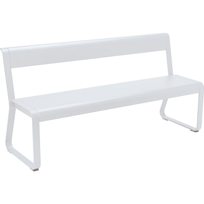 Photo of Bellevie Bench With Backrest - Cotton White - Garden Benches - Pagnon & Pelhaître - White - Metal
