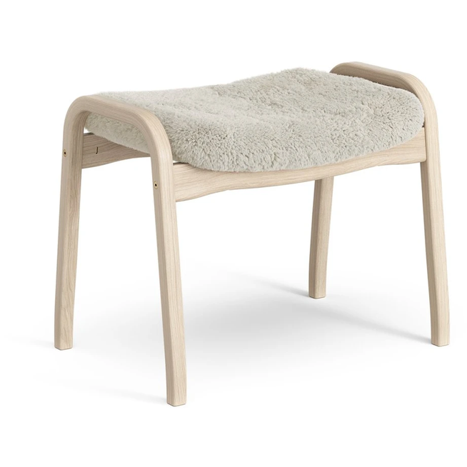 Photo of Lamino Foot Stool White Pigmented Oak/sheep Skin