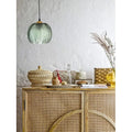 Thumbnail photo of Hanging lamp green glass with pattern