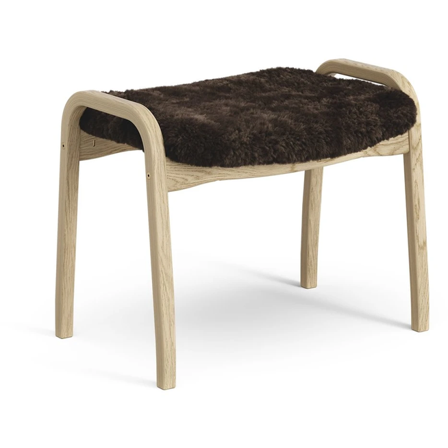 Photo of Lamini Children's Foot Stool Laquered Oak/sheep Skin