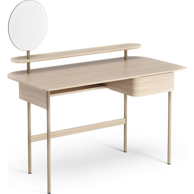 Photo of Luna Desk With Drawer, Shelf And Mirror Oak