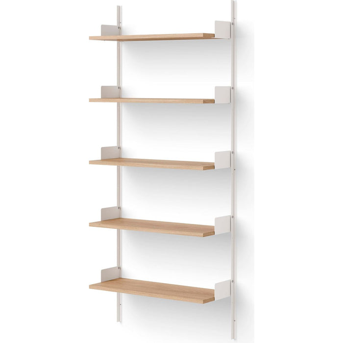 Photo of New Works Wall Shelf - Hylde - 190 - Oak / White - H190 X W83.5 X D30.5 Cm