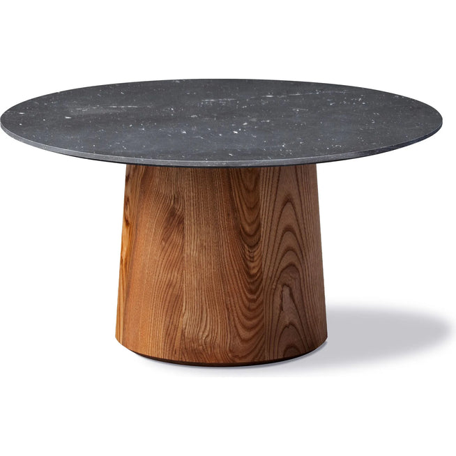 Photo of Niveau Coffee Table Ø61cm Black Marquina - Ash Brown Stained